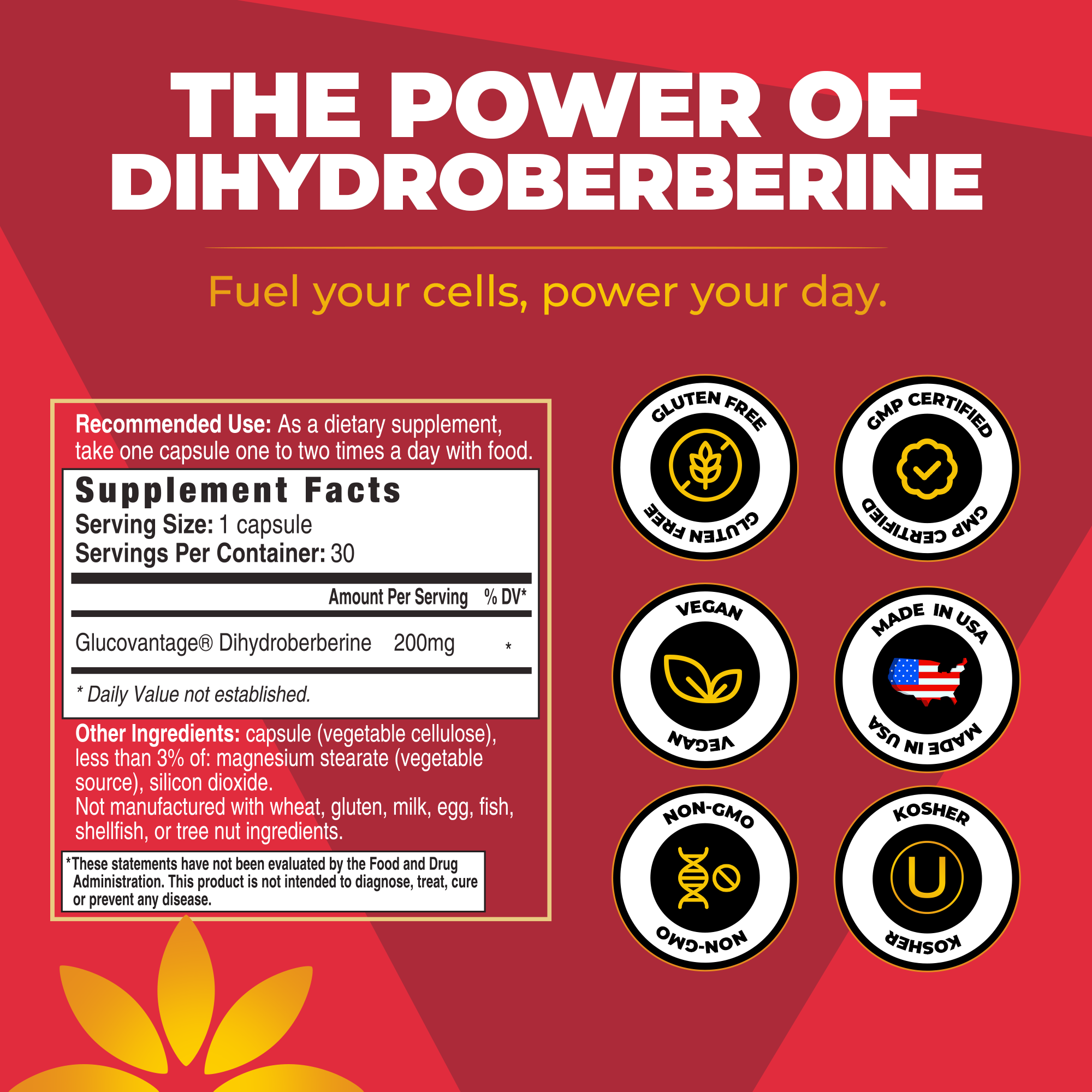GlucoVantage Dihydroberberine Supplement - Better Delivery & More Effective Than Berberine