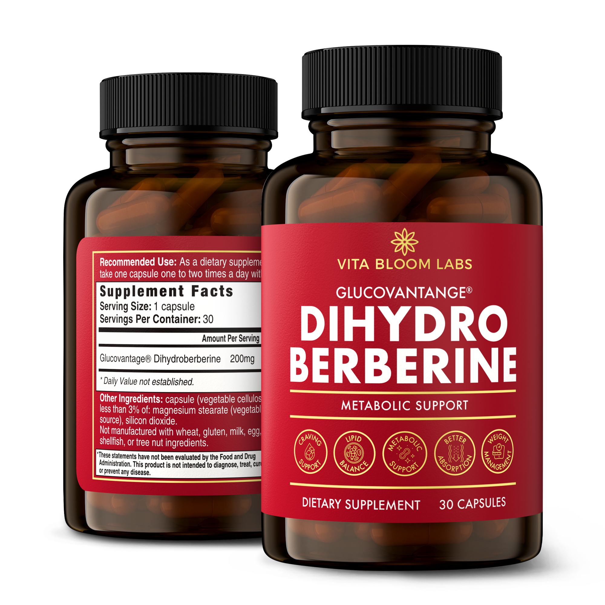 GlucoVantage Dihydroberberine Supplement - Better Delivery & More Effective Than Berberine