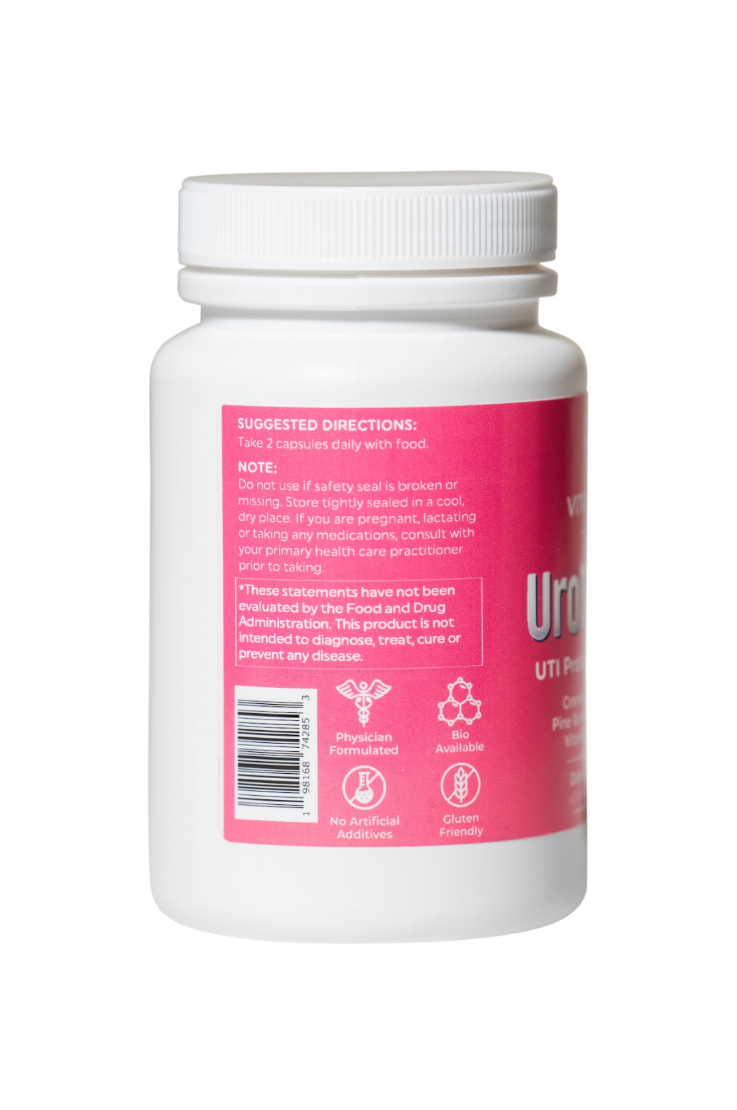 UroDefend UTI Protection Formula | Cranberry PACs | Pine Bark Extract PACs | Physician Formulated | Additive Free + Gluten Free | Cranberry Extract, Pine Bark, D Mannose, Vitamin C | 60 capsules