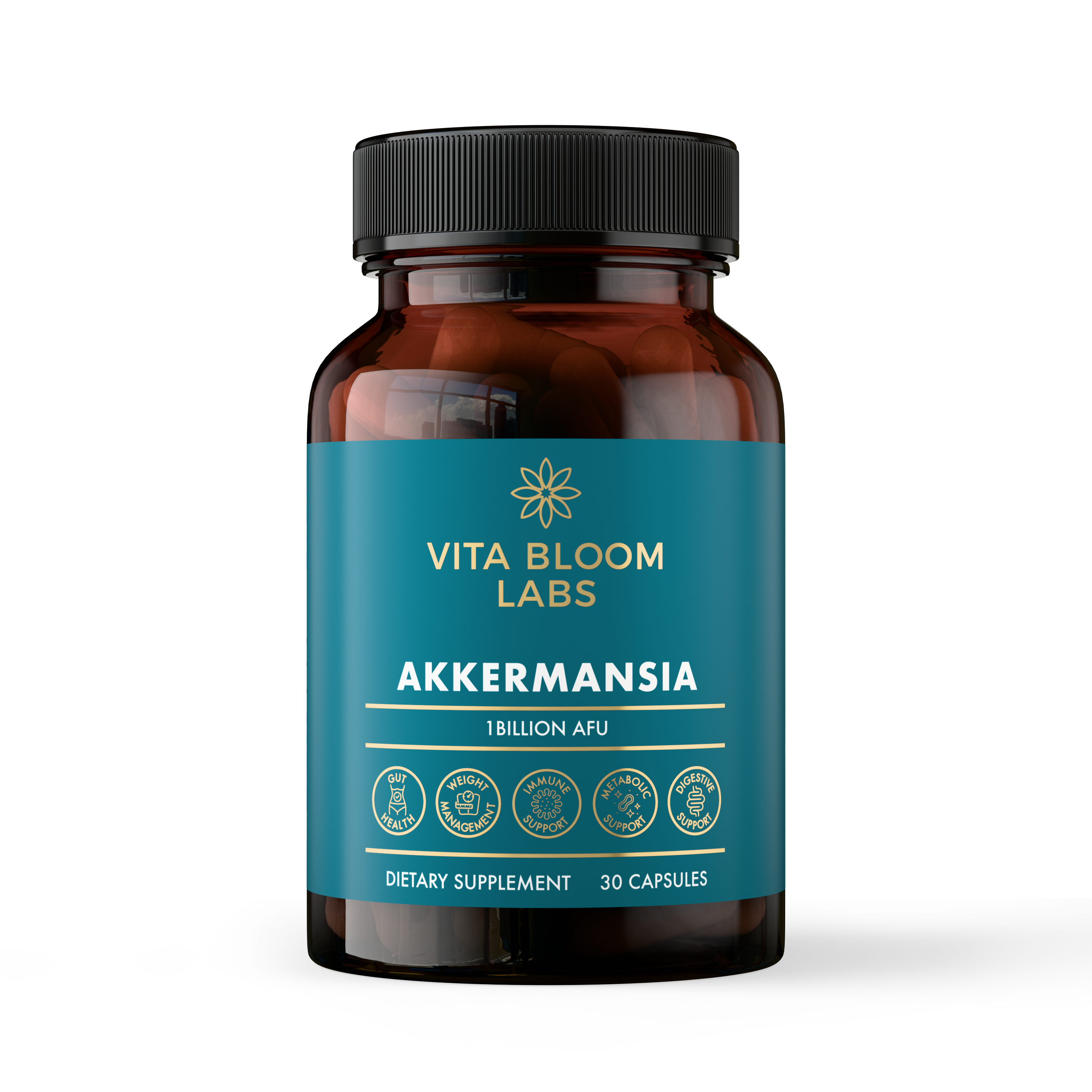 Akkermansia Probiotic Supplement - Promotes Digestive Comfort, Gut Lining & Microbiome Support - GLP-1 & Metabolic Wellness - Active Strain, 1 Billion AFUs - 30 Capsules